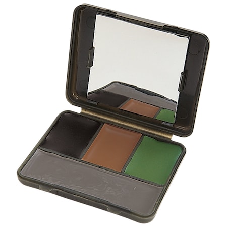 Vanish Camo Face Paint Compact with Mirror, 4-Colors, Black, Brown, Gray, & Olive 6115